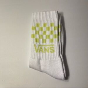 Vans Women’s Classic Checkerboard Lime Green Crew Socks Size 6.5-10 Single Pair